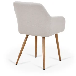 Jenna spisebordstol - beige tekstil med egelook