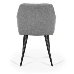Jenna spisebordstol - grå tekstil med sorte ben