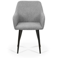 Jenna spisebordstol - grå tekstil med sorte ben