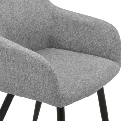 Jenna spisebordstol - grå tekstil med sorte ben