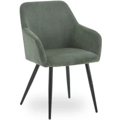 Jenna spisebordstol - grøn fløjl med sorte ben