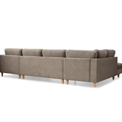 Jennifer højrevendt u-sofa i sand med chaiselong - L: 300 x D: 208 x H: 82 cm