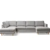 Jennifer højrevendt u-sofa i lys grå med chaiselong - L: 300 x D: 208 x H: 82 cm