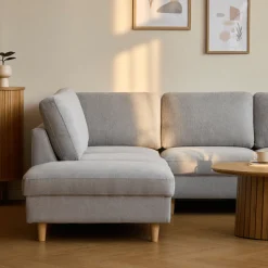 Jennifer højrevendt u-sofa i lys grå med chaiselong - L: 300 x D: 208 x H: 82 cm