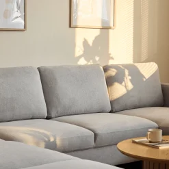 Jennifer højrevendt u-sofa i lys grå med chaiselong - L: 300 x D: 208 x H: 82 cm