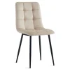 Jessi spisebordsstol - beige velour med sorte metalben