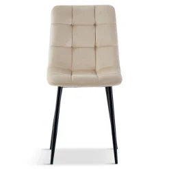 Jessi spisebordsstol - beige velour med sorte metalben