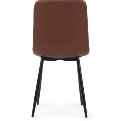 Jessi spisebordsstol - Brun kunstlæder med sorte metalben