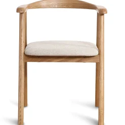 Jocelyn spisebordsstol i eg med beige stofsæde