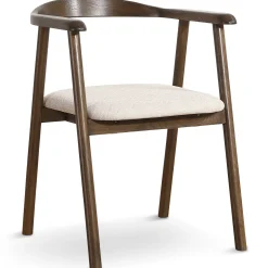 Jocelyn spisebordsstol i røget eg med beige stofsæde