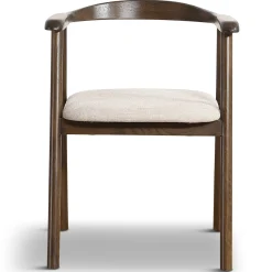 Jocelyn spisebordsstol i røget eg med beige stofsæde