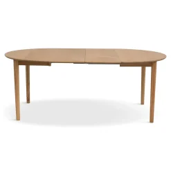 Joshua - Rundt spisebord i natur egefiner med udtræk 120/160/200 cm - Inkl. 2 Tillægsplader