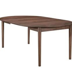 Joshua - Rundt spisebord i røget egefiner med udtræk 120/160/200 cm - Inkl. 2 Tillægsplader