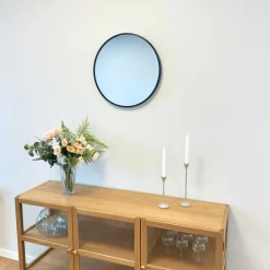Julia Rundt Spejl Med sort Ramme Ø50 cm