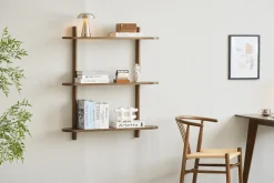 Juliet væghylde i røget eg med 3 hylder H:100 x D:22 x B:90 cm