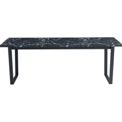 Karl spisebord i mat sort med marmor look - 210 x 90 cm