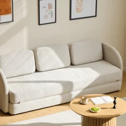 Katarina foldbar sovesofa beige L: 217 x D: 77/145 x H: 75 cm