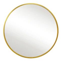 Kaya rundt spejl med messing/guld ramme Ø70 cm