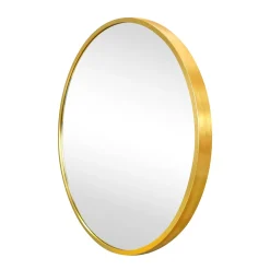 Kaya rundt spejl med messing/guld ramme Ø70 cm
