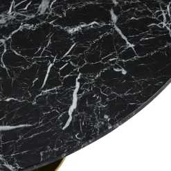 Lazio rundt sofabord i sort marmor look med guld ben - Ø70 cm