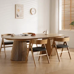 Lewis - Lamel ovalt Spisebord I Egefiner med udtræk 200/250/300 CM - 2x tillægsplader medfølger