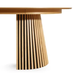 Lewis - Lamel ovalt Spisebord I Egefiner med udtræk 200/250/300 CM - 2x tillægsplader medfølger