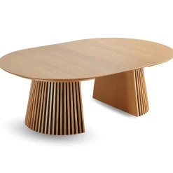 Lewis - Lamel rundt Spisebord I Egefiner med udtræk 150/190/230 CM - 2x tillægsplader medfølger