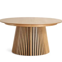 Lewis - Lamel rundt Spisebord I Egefiner med udtræk 150/190/230 CM - 2x tillægsplader medfølger