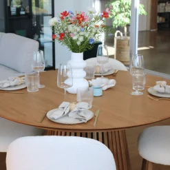 Lewis - Lamel rundt Spisebord I Egefiner Ø140 cm