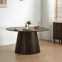 Lewis - Lamel rundt Spisebord I røget Egefiner Ø140 cm