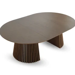 Lewis - Lamel rundt Spisebord I røget Egefiner med udtræk 150/190/230 CM - 2x tillægsplader medfølger