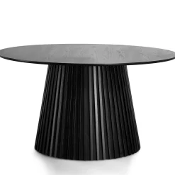 Lewis - Lamel rundt Spisebord I sort Egefiner Ø140 cm