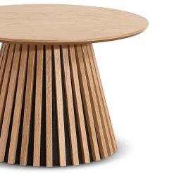 Lewis lamel sofabord naturlig egefinér Ø70 cm