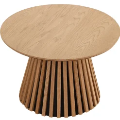 Lewis lamel sofabord naturlig egefinér Ø70 cm