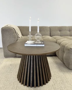 Lewis lamel sofabord røget eg Ø70 cm