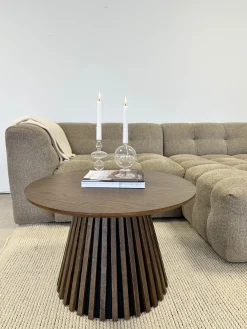 Lewis lamel sofabord røget eg Ø70 cm