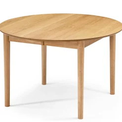 Liam rundt spisebord i olieret egefiner med udtræk 120/160/200 cm - Inkl. 2 tillægsplader