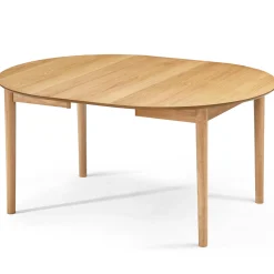 Liam rundt spisebord i olieret egefiner med udtræk 120/160/200 cm - Inkl. 2 tillægsplader