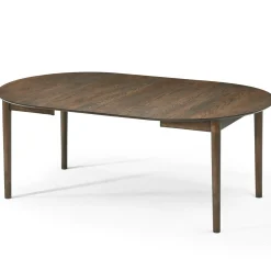 Liam rundt spisebord i røget egefiner med udtræk 120/160/200 cm - Inkl. 2 tillægsplader