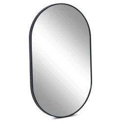 Linda ovalt spejl med sort ramme 50x80 cm