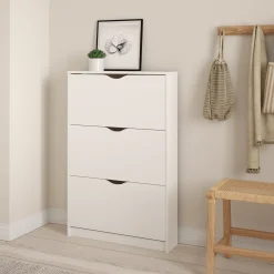 Livo skoskab med 3 låger i hvid