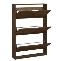 Livo skoskab med 3 låger i røget egelook