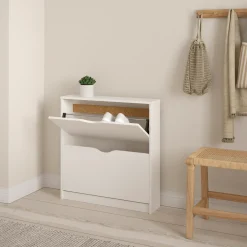 Livo skoskab med 2 låger i hvid