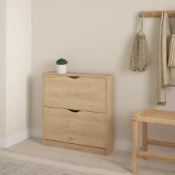 Livo skoskab med 2 låger i egelook