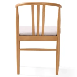 Lizzie spisebordsstol i bøg med polstret sæde i beige