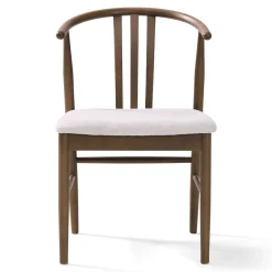 Lizzie spisebordsstol i røget bøg med polstret sæde i beige