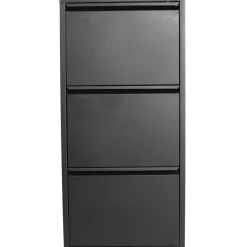 Louis skoskab - Sort metal med 3 låger