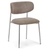 Lucinda spisebodsstol i chrome med sand tekstil