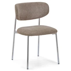 Lucinda spisebodsstol i chrome med sand tekstil