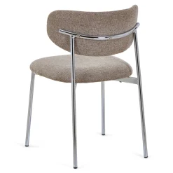 Lucinda spisebodsstol i chrome med sand tekstil